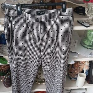 Talbots Womens Black and White Patterned Dress Pants
